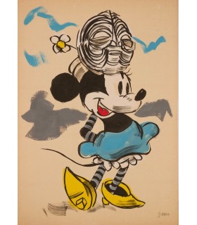 Drawing of Tribal Mickey by Garth Bowden